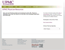 Tablet Screenshot of clinicaltrials.upmcphysicianresources.com